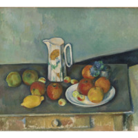 Still Life (with Milk Pot and Fruits on Table), ca. 1890
